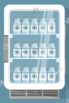 Blue cooler with vaccine cooling products and stock